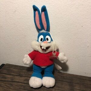 Vintage 1990’s 90s Vintage Buster Bunny Small stuffed animal rabbit suction cup